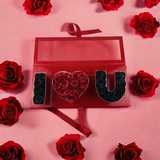 Ich liebe dich Box, roter, Fenster,schwarz/rot Seifenrosen