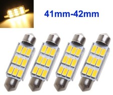4 stk. Warmweiß 42mm SMD 9 LED Soffitte Sofitte CANBUS Innra Lampe 3000K 12V DHL