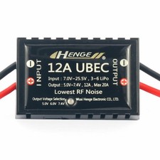 HENGE 12A UBEC Switch Mode BEC Voltage Stabilizer Output 5V/6V/7.4V 12A Max 20A