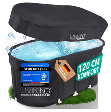 Premium Eisbad + faltbare Badewanne, original Liviking 120cm, Thermopolar Oase