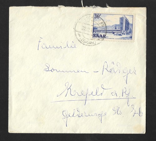 Saarland 1959 beleg - saarland,
