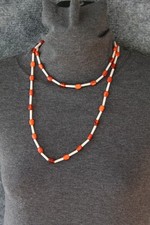 HALSKETTE CA. 98 LANG ORANGE NATURWEISS