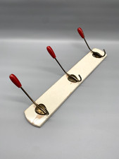 GARDEROBENLEISTE HOLZ METALL HAKEN HAKENLEISTE VINTAGE SHABBY CHIC