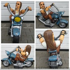 Grosse - Biker - Motorrad - Skulptur - Figur - Statue - Dekofigur - Lebensecht 