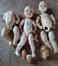 Antike Puppen Teile Körper u. Glieder für Porzellankopf Puppen usw ,Puppenklinik