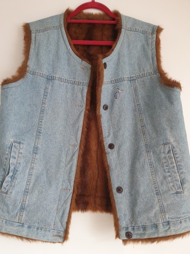 Wendeweste fellimitat jeans - wendeweste,