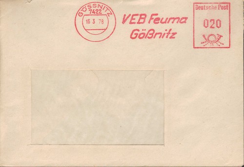 Gössnitz briefumschlag 1978 - gÖssnitz,,