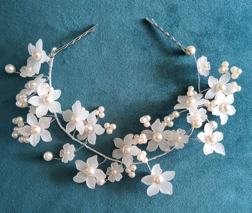 Haarranke mit blüten perlen - mit,