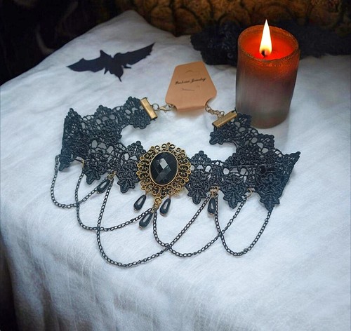 Kette gothic barock schwarz - kette,