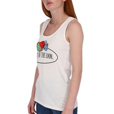 Fruit of the Loom ärmelloses Damen T-Shirt mit Vintage-Logo Druck auf der Brust