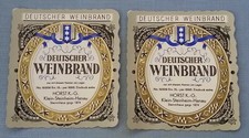 2x altes Schnapsetikett Flaschenetikett Etikett Weinbrand Klein-Steinheim Hanau