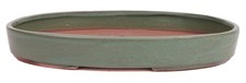 Bonsai - Schale Waldschale oval 31 x 21 x 4.5 cm matt grün  51085