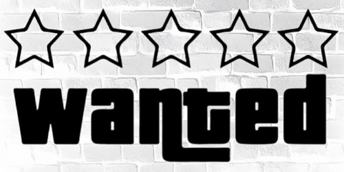 Gta wanted sticker - 30x14, cm