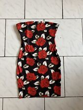 Figurbetontes Kleid Bodycon midi Bleistift Enges Kleidchen Sexy Blumen Rosen Xs