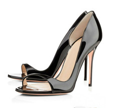 Damen Stilettoabsatz Lackleder