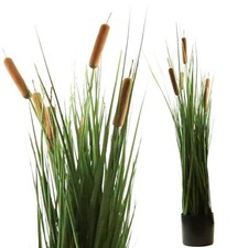 künstliches Schilfgras mit Rohrkolben 85 cm Kunstblume Kunstpflanze Deko McPalms