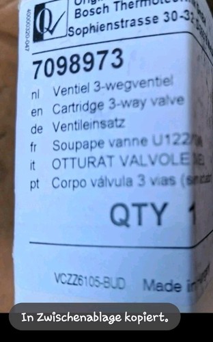 Buderus einsatz dreiwegeventil - einsatz,