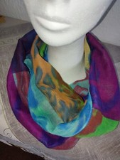 Loop ca. 70 x 35 cm, bordeaux-lila-grün-blau-ocker, schön leicht , hübsche Farbe