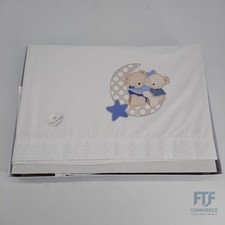 Interbaby - Bettwäsche für Kinderbett, Weiß, Blau
