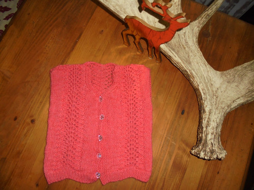 Strickweste rosa lachsfarben - strickweste,