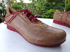 THINK 82074 MENSCHA Damen Schuhe Leder Beige LAMMFELL Sohle Germany Gr.42 Neu