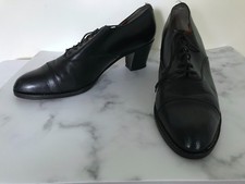 Vintage Robert Clergerie schwarze Oxford-Schuhe aus Leder mit 5 Loch zum Binden mittelhoher Absatz | 5,5
