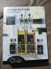 5-tlg. Menage Set mit Korb