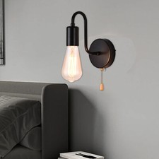 Vintage Wandlampe mit Schalter Innen Wandleuchte Schwarz Industrial Wandlampe