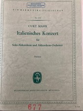 Italienisches Konzert Curt Mahr Partitur + Stimmen Akkordeon Noten