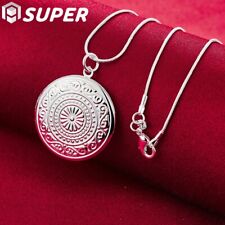 925 Silber PL Unisex XXL Medaillon Anhänger Medaillon 2 Fotos Talisman mit Kette