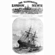Norddeutscher Lloyd Dampfschiff bei Hastings auf Grund gelaufen - antiker Druck 1872