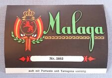 altes Weinetikett Musteretikett Etikett Label Vino de Espana Malaga Peck Berlin