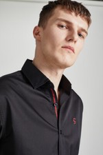 Satin-Finish Baumwolle Hemd