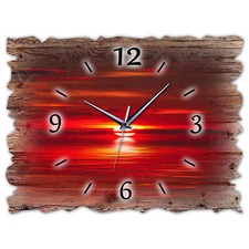 BM Holz Wanduhr leise lautlos Funkwanduhr gross XXL Shabby Vintage 10001-H1-funk