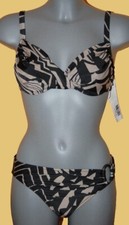 MARKEN-BÜGEL-BIKINI schwarz-taupe-grau Gr.40 CUP E NEU