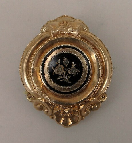 Biedermeier brosche emaille - brosche,