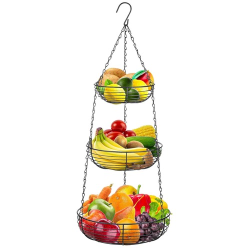 Obstkorb hängend schwarz - schwarz, 3