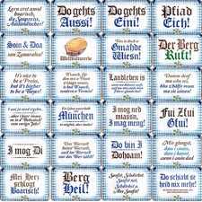 Blechschild mit Kordel 18x12cm Bayern bayrischer Dialekt Mundart Sprüche Deko