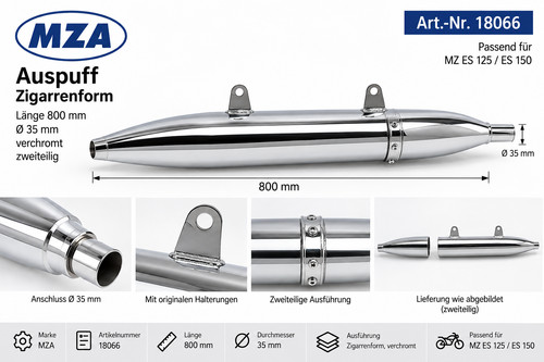 Mza auspuff zigarrenform - mza,