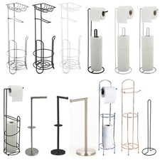 MSV WC Toilettenpapierhalter Stehend Papierrollenhalter Ersatzrollenhalter 2in1