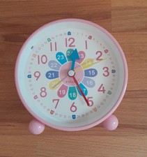 KIPIDA Kinderwecker rosa Lernuhr Analog Mädchen Lernwecker mit Nachtlicht
