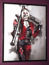DC Harley Quinn The Suicide Squad Comic Poster Kunstdruck im schwarzen Rahmen