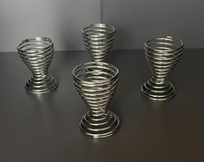 4 Eierbecher Spiralen Metall