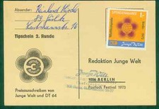 (pl)- DDR Spendenmarke Nr.1 mit Frankaturkraft  auf Tippschein  KW 30,00