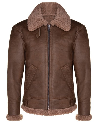 Herren braun lammfell jacke - lammfell,