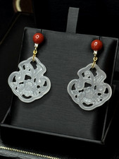 Schöne Ohrringe Jade Koralle