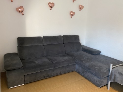 Ecksofa wildleder grau mit - wildleder,