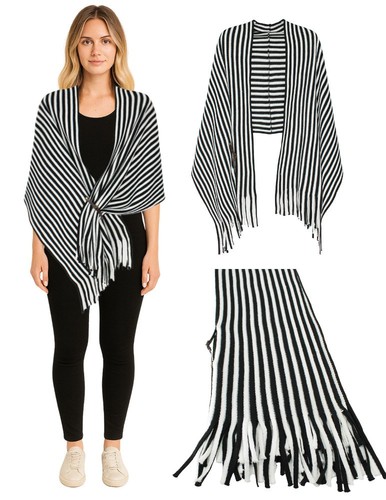 Damen strickponcho 1 - strickponcho, 3-in-1
