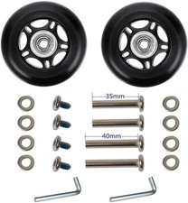 1 Paar Schwarz Gepäck-Ersatzrollen 72x24mm
