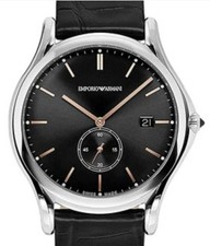 Emporio Armani Schweizer Quarzuhr schwarz Lederarmband ARS1013